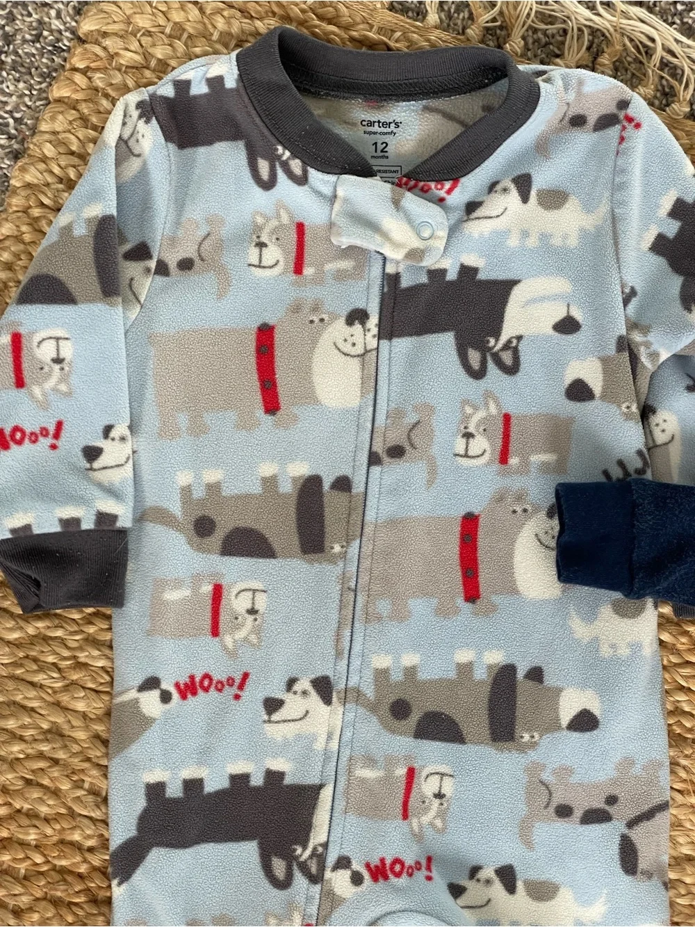 Carter’s Baby Boy 5 Piece Footed Pajamas Lot 12M Sleepwear Casual Cozy